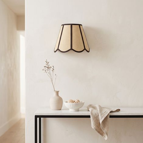 Aplique de Pared con Pantalla de Rafia Beige  Serie YARA (1/5)