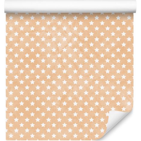 Papier peint à étoiles crème, motif crème pour salon et chambre, 50 x 1000 cm (1/5)