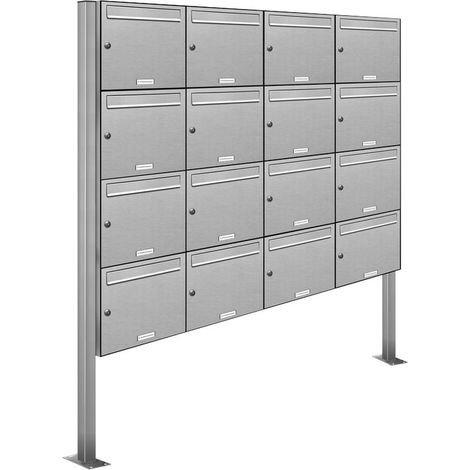 16er Edelstahl Standbriefkasten Anlage Freistehend (1/5)