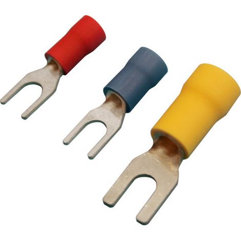 Confezione da 100 pz. 6,4 mm Fastom Fork Terminals per cavi da 4 a 6 mm² Electro DH Colore Custodia Giallo 10.925/6.4/A 8430552143672