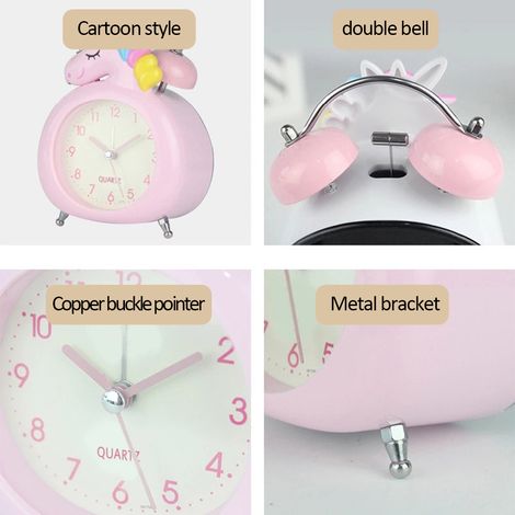 Réveil Enfant Mignon avec Veilleuse - Horloge de Bureau à Aiguilles pour Filles et Garçons, Idée Cadeau Anniversaire