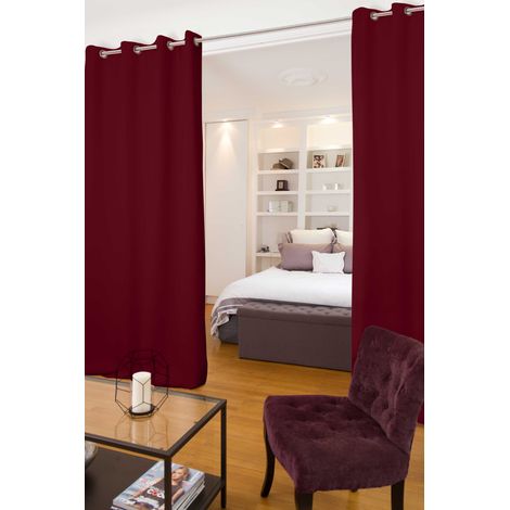 Rideau séparateur de pièce phonique 140x250 cm – Atténuation bruit 9dB – Tissu occultant et isolant thermique – Prêt-à-poser – Moondream (1/3)