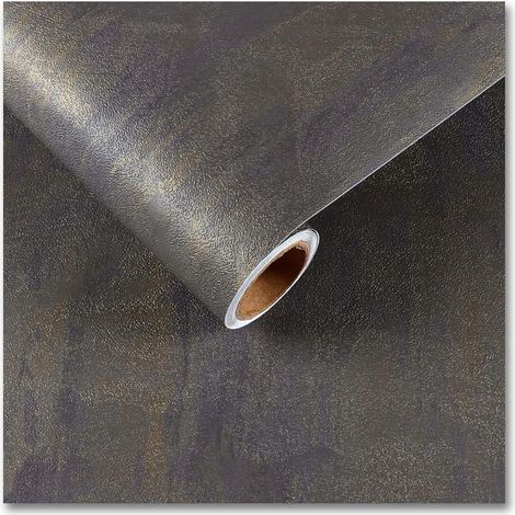Carta da parati autoadesiva, impiallacciatura per mobili, imitazione cemento, 30x200 cm, grigio-oro (1/2)