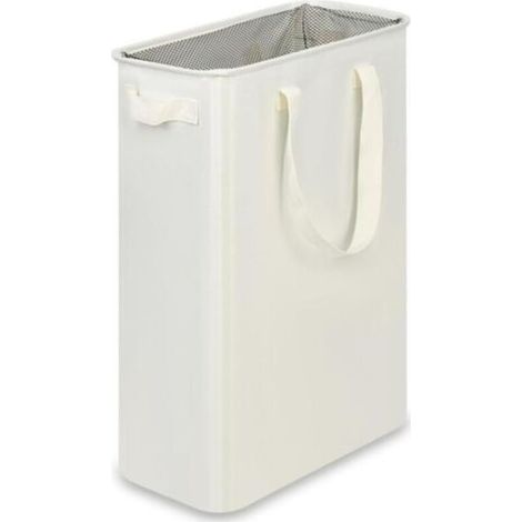 Panier à linge en tissu Oxford à compartiment unique, avec poignée, bac à linge haut et pliable pour buanderies, dortoirs et chambres, beige 48 L (1/4)