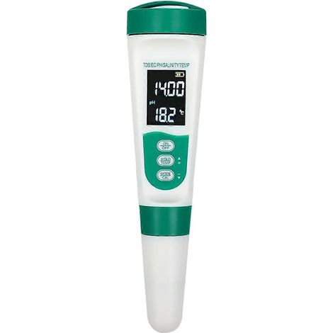 pH-mètre numérique 5 en 1, testeur vocal de qualité de l'eau, mesure du pH/CE/TDS/salinité/température, testeur TDS pour eau potable et piscine (1/5)