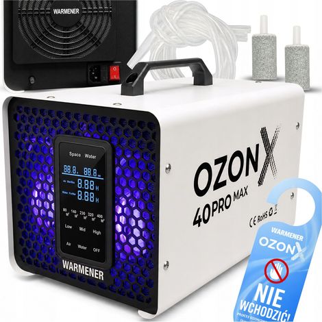 Generador de ozono de cuarzo 40 G/H Ozonizador profesional para agua doméstica OzonX 180W (1/5)