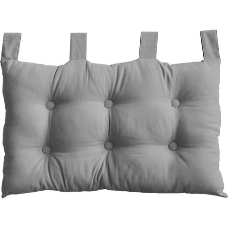 Tête de Lit 70 x 45 cm LOLA 100% coton coloris GRIS