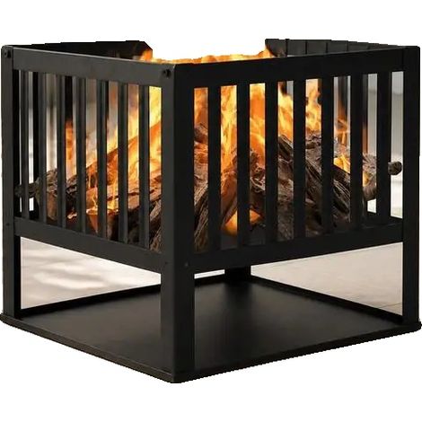Braise de jardin, grand bol à feu, design autoportant, noir (1/5)