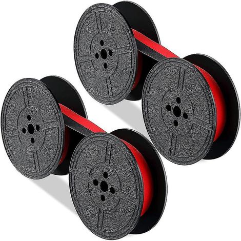 Lot de 2 bobines de ruban pour machine à écrire (ruban rouge et noir). (1/4)