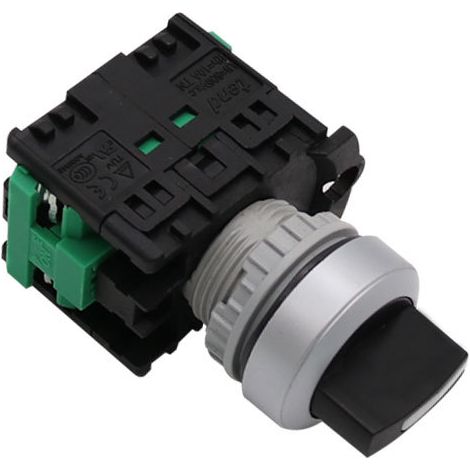 TN2SS/3 Three-position rotary button switch, 22mm opening, three-position rotary knob base with two normally open contacts. (1/4)