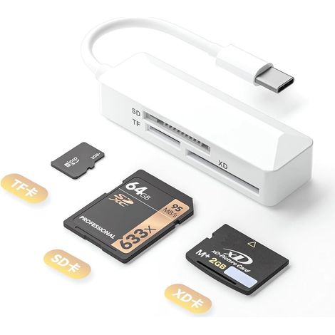 Lecteur de carte Micro SD pour iPhone 15. [certifié MFI] mémoire USB type C lecteur de carte SD lecteur de carte SD SD TF XD pour iPhone 15pro / 15 pro max / 15 plus / iPad / Galaxy / pixel / laptop / (1/5)