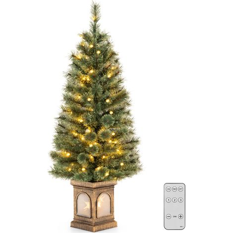 Albero di Natale artificiale con aghi di pino 116 punte 100 luci LED 120cm (1/5)
