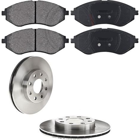 KIT FRENI ANTERIORI compatibile con CHEVROLET AVEO 2/3 VOLUMI (T200,T250,T255,T300) - DISCHI + PASTIGLIE OEM: FDB1699, FDB4971, FDB4262 / 18166 /SOSTITUZIONE DIRETTA/BASSA POLVERE/SILENZIOSO (1/5)