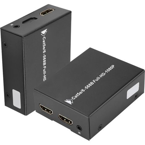 Rallonge de câble HDMI HD 1080p de 50 m (1 paire, 100-240 V) avec une sortie locale (prise britannique) (1/5)