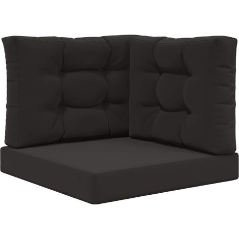 Maison Exclusive - Sofakissen für draußen 3 pcs Schwarz Polyester