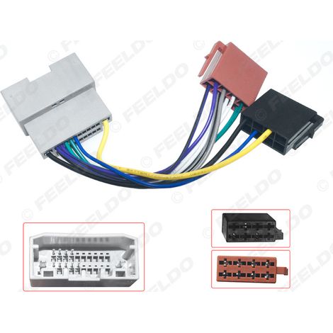 Câble de conversion ISO compatible avec le câble d'alimentation du lecteur CD d'origine des voitures Chrysler/Dodge/Jeep Wrangler (mise à niveau audio-visuelle).