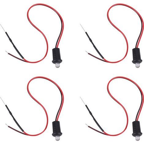 4X 12V Mannequin Clignotant Fausse Alarme de Voiture Tiret Mont LED Lumière (Rouge) (1/2)