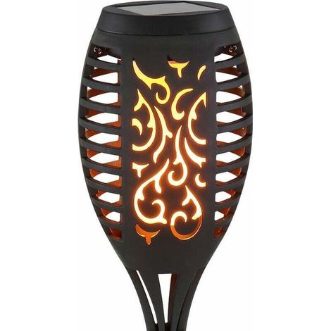 Torche de jardin de lumière solaire de décoration de jardin extérieur, piquet de terre IP65 à effet de flamme LED (1/5)