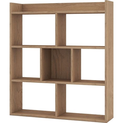 Libreria a 7 cubi, 80x20x90 cm, finitura legno naturale