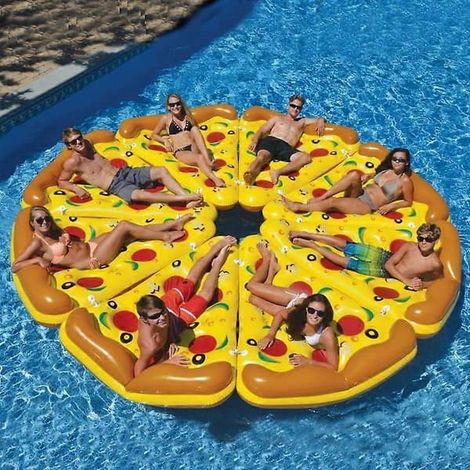 Grande bouée gonflable en forme de part de pizza, jouets de piscine amusants, jouets de fête de piscine, matelas d'été, 1 pièce [XR][J]