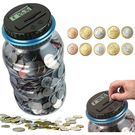 Tirelire Avec Compteur Automatique De Pièces De Monnaie Tirelire Lcd En Forme De Jarre (1/5)