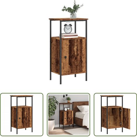 Holzwerkstoff - Nachttisch Altholz-Optik 41x31x80 cm Holzwerkstoff (1/5)