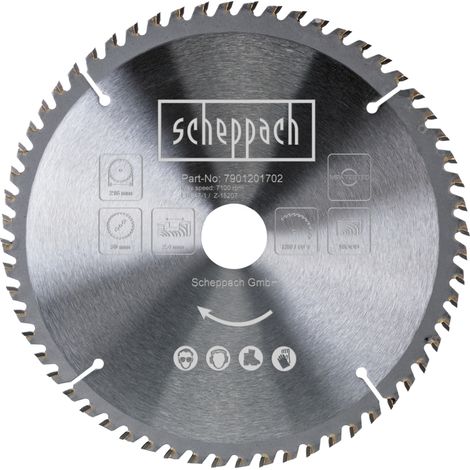 Scheppach I Lame originale Ø 216 x 1,8 x 30mm I Lame en carbure - 60 dents I Convient pour les scies HM216 - HM90MP - HM90SL