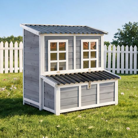 Poulailler en bois de sapin Plastique 100 x 86 x 100 cm (1/5)