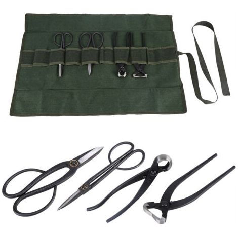 Ensemble de 4 Outils de Taille pour Bonsaï- Pinces à Ébrancher, Ciseaux à Boules, Ciseaux à Bourgeons et Ciseaux à Feuilles - Parfait pour la Préservation et la Beauté de Vos Bonsaïs-