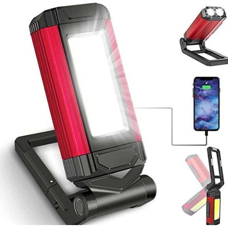 Lampe de Travail Rechargeable Puissante, Baladeuse LED Lampe Atelier avec Base Magnétique, Lampe Torche avec IPX6 Étanche, Garage et Camping (1/5)