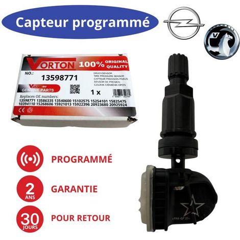 Sensore TPMS preprogrammato 315 MHz nero per Chevrolet, Buick, Cadillac, GMC e altri modelli