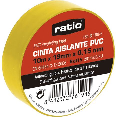 CINTA AISLANTE 19X10M AMARILLO 0,15MM - EHLIS