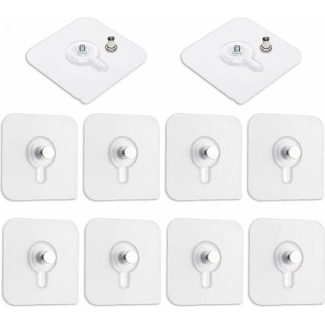 Lot de 10 Adhesif Accroche Tableau Sans Percer, Transparent Attache Cadre Adhésif pour Accroche Cadres Photo, Miroir, Art Mural, Lumières Décoratives (1/5)