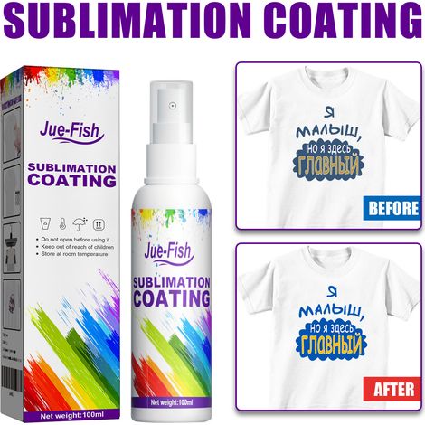 Sublimations-Beschichtungsspray für Textil-Wärmetransfer – Hervorragende Haftung, Haltbarkeit und Fleckenreduzierung – 100-ml-Packung -- DE (1/5)