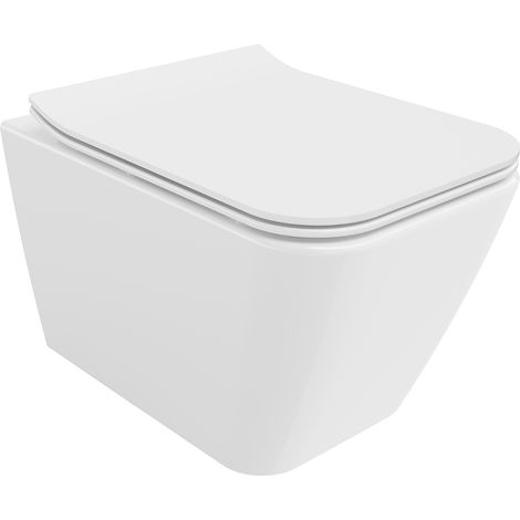 Mexen Cube taza de inodoro sin borde Rimless con asiento de cierre suave slim, duroplast, blanco brillante - 30924000 (1/5)