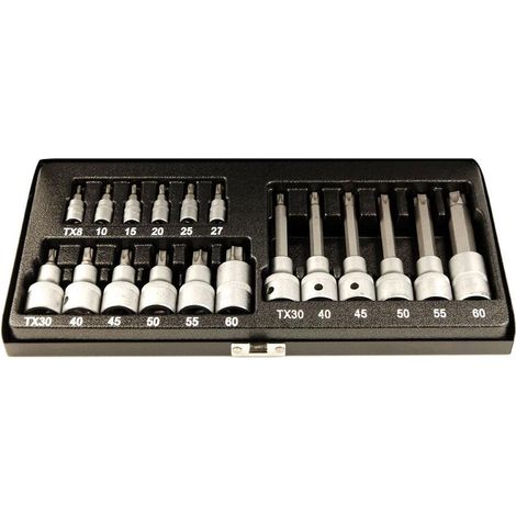 Inserti Torx corti e lunghi da T8 a T60, set da 18 inserti