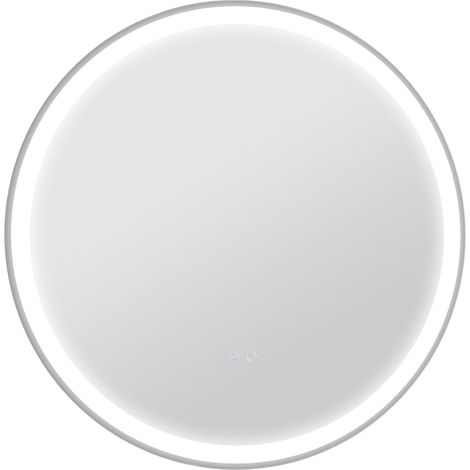 Specchio bagno LED rotondo Ø 60 cm con touch, memoria e antiappannamento, telaio in alluminio (1/5)
