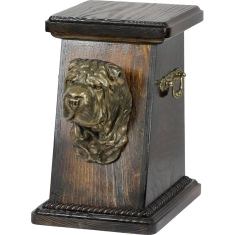 Shar Pei - une urne funéraire pour chien, une urne élégante ornée d'une statuette, une urne commémorative avec un buste de chien par Art-Dog (1/5)