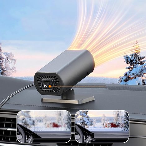 Chauffage portable pour voiture 12 V 150 W 2 en 1 (chauffage et refroidissement), rotation à 360°, ventouse, dégivreur et désembueur de pare-brise pour véhicules, SUV, camions et camping-cars. (1/5)