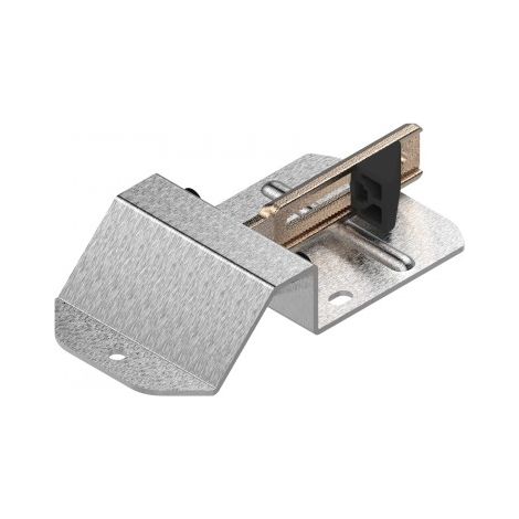 Sabot de portail avec petite butée - inox brossé - TIRARD
