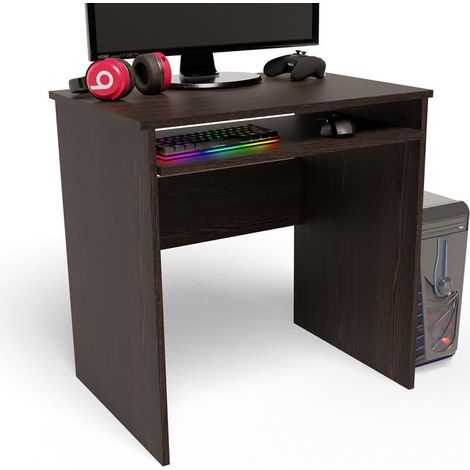 Bureau Informatique Wengé - Table d'ordinateur Style contemporain - 70 x 51 x 76 cm (1/4)