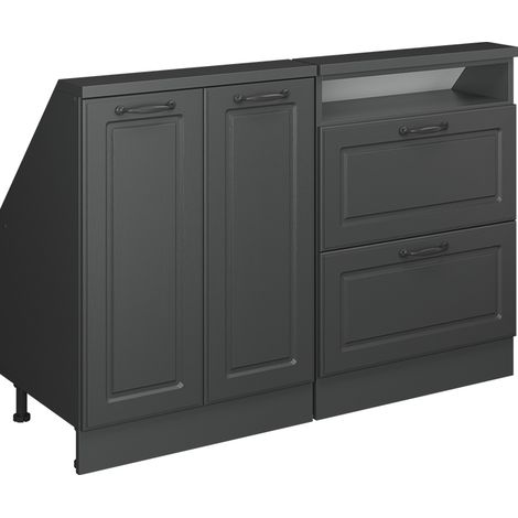 Dachschrägenschrank-Set Rion, Anthrazit Landhaus/Anthrazit, 120 x 81.6 cm 2er Set, Vicco
