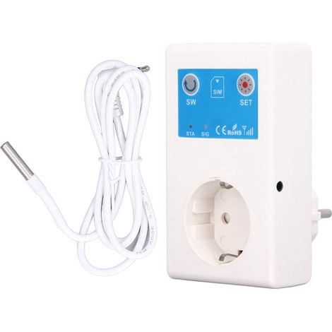 Ortviai Prise intelligente télécommandée GSM avec alerte coupure de courant SC1-GSM-TVC capteur température (1/5)