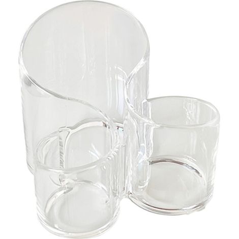 Organisateur de Pinceaux de Maquillage Acrylique Transparent, Boîte de Rangement pour Pinceaux Cosmétiques et Rouge à Lèvres (1/5)