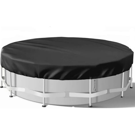 Bâche 4 Saisons pour Piscine Hors Sol, Bâche Protection pour Piscine, Couverture de Extéri Ronde Spa Baignoire idéale pour Garder Votre Piscine Propre (3 M, Noir)