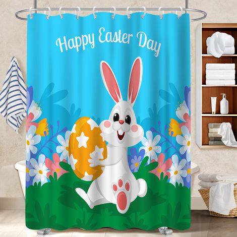Rideau de douche en polyester 180x180 souple et fluide cache baignoire pour salle de bain moderne (1/5)