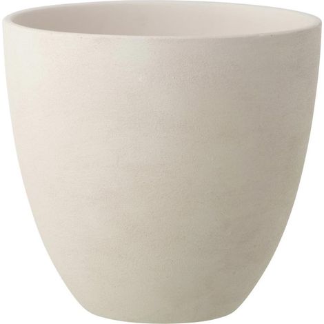 Cache-Pot Rond en Céramique "Terra" 30cm Blanc (1/2)