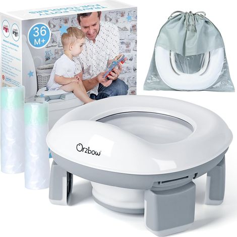 Reducteur Toilette Enfant Pliable, Gris (1/5)