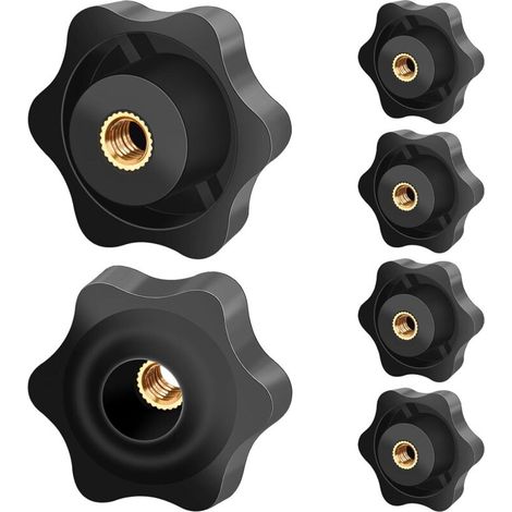 6 Pièces Ecrou à PoignéE En éToile M6 DiamèTre ExtéRieur 38mm Vis MoletéE Filetage Moleté Bouton De Serrage Pour Machines Et éQuipements, Meubles