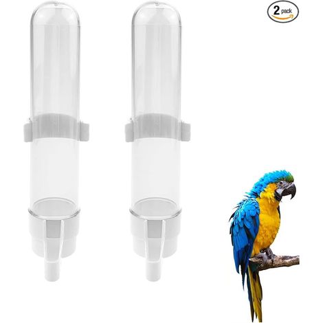 Abreuvoir Oiseaux Abreuvoir Oiseaux Distributeur d'eau Transparent Cage Perruche Perroquet Brosse Mangeoire Eau Plastique Pigeons (1/5)